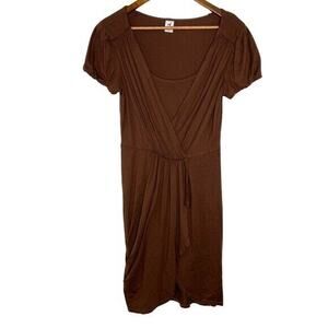 Peruvian Connection Brown Faux Wrap Dress Size Small Women’s